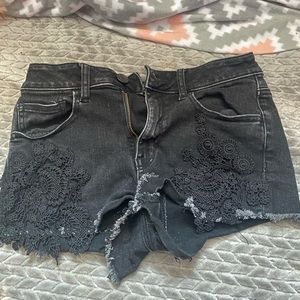 AEO Super Super Stretch X Hi-Rise Shortie Crochet